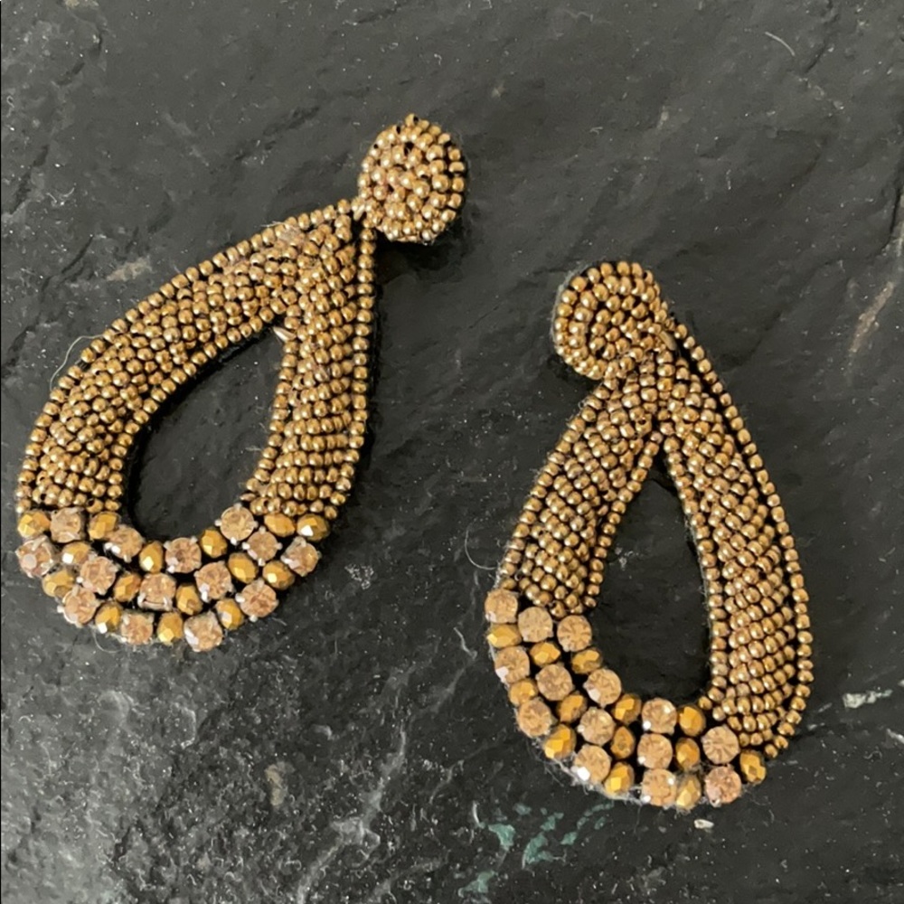 Gold beaded earrings